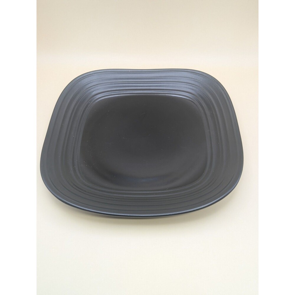 Mikasa Swirl Square Black Dinner Salad Plate 10 3/4" Modern Design